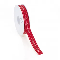 Vintage Red 'Merry Christmas' Ribbon